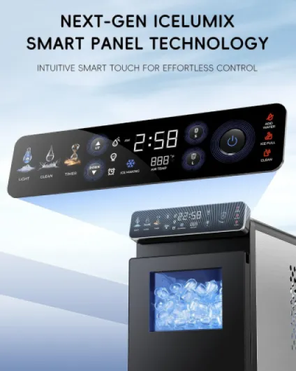 Ice Maker Machine Countertop, 24H Timer, Full-Color Pane, Small Size Black