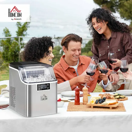 20kg/Day Ice Maker Machine Countertop Stainless Steel 3.2L Silver
