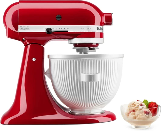 Ice Cream Maker Attachment Stand Mixer, 2 Quart, White