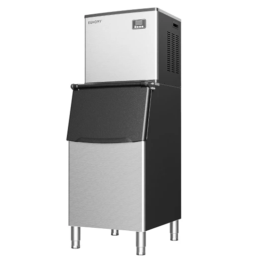 Commercial Ice Maker Machine 400Lbs/24H, SECOP Compressor&ETL Approval, Industrial Ice Machine, 250Lbs Storage, Ice Ready in 8-15 min, Stainless Steel Ice Maker for Bar/Cafe/Restaurant/Business