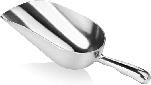34523 One-Piece Cast Aluminum Round Bottom Bar Ice Flour Utility Scoop, 12-Ounce, Silver (Hand Wash Only)