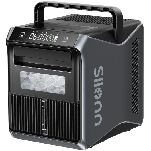 Battery-Powered Ice Maker with 4-Power, RV Ice Maker Countertop 12V/24V Car Charger 100-240V AC Solar-Ready, Portable Ice Machine 9 Cubes/6 Mins 22lbs/Day Auto-Clean for Camping RV Home Outdoor