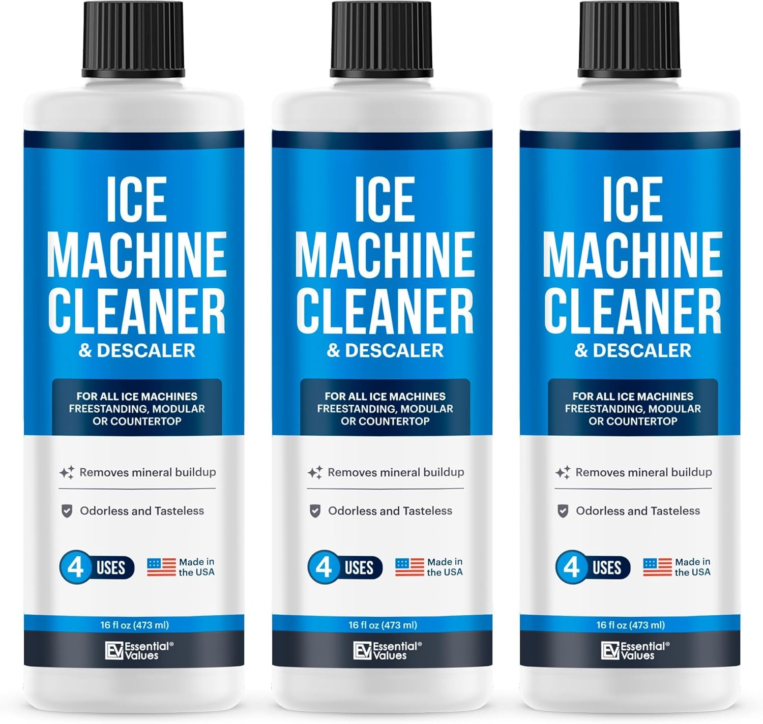 Ice Machine Cleaner and Descaler 16 fl oz Descaler - Ice Maker Cleaner Compatible with All Major Brands (Scotsman, KitchenAid, Affresh, Opal, Manitowoc) (3 pack)