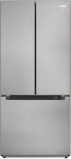 KM-RERFDSS-18C 30-Inch and 18.5 cu - ft - Counter Depth French Refrigerator with Three Doors and Deep Freezer in Stainless-Steel, Silver
