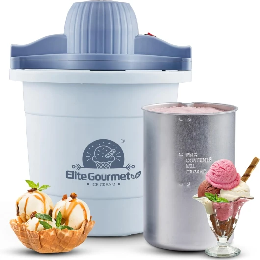 4 Qt - Ice Cream Maker EIM350 Delicious Homemade Ice Cream, Gelato, Sorbet, Frozen Yogurt, Periwinkle