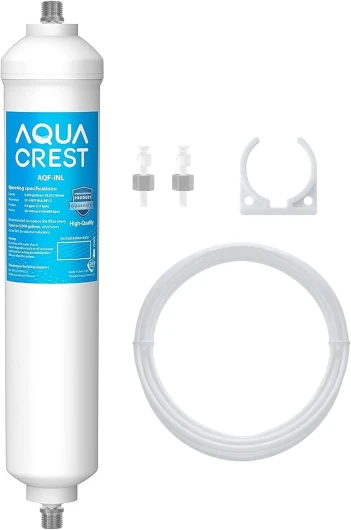 5 Years Capacity -Inline Water Filter for Refrigerator with 1/4-Inch Direct Connect Fittings, Idea for Ice Maker, RV, Refrigerator, RO System, In Line Water Line Filter, Reduces PFAS/PFOA
