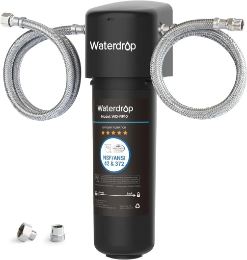 10UA Under Sink Water Filter System, Reduces PFAS, PFOA/PFOS, Lead, Chlorine, Bad Taste & Odor, Under Counter Water Filter Direct Connect to Kitchen Faucet, NSF/ANSI 42 Certified, 8K Gallons
