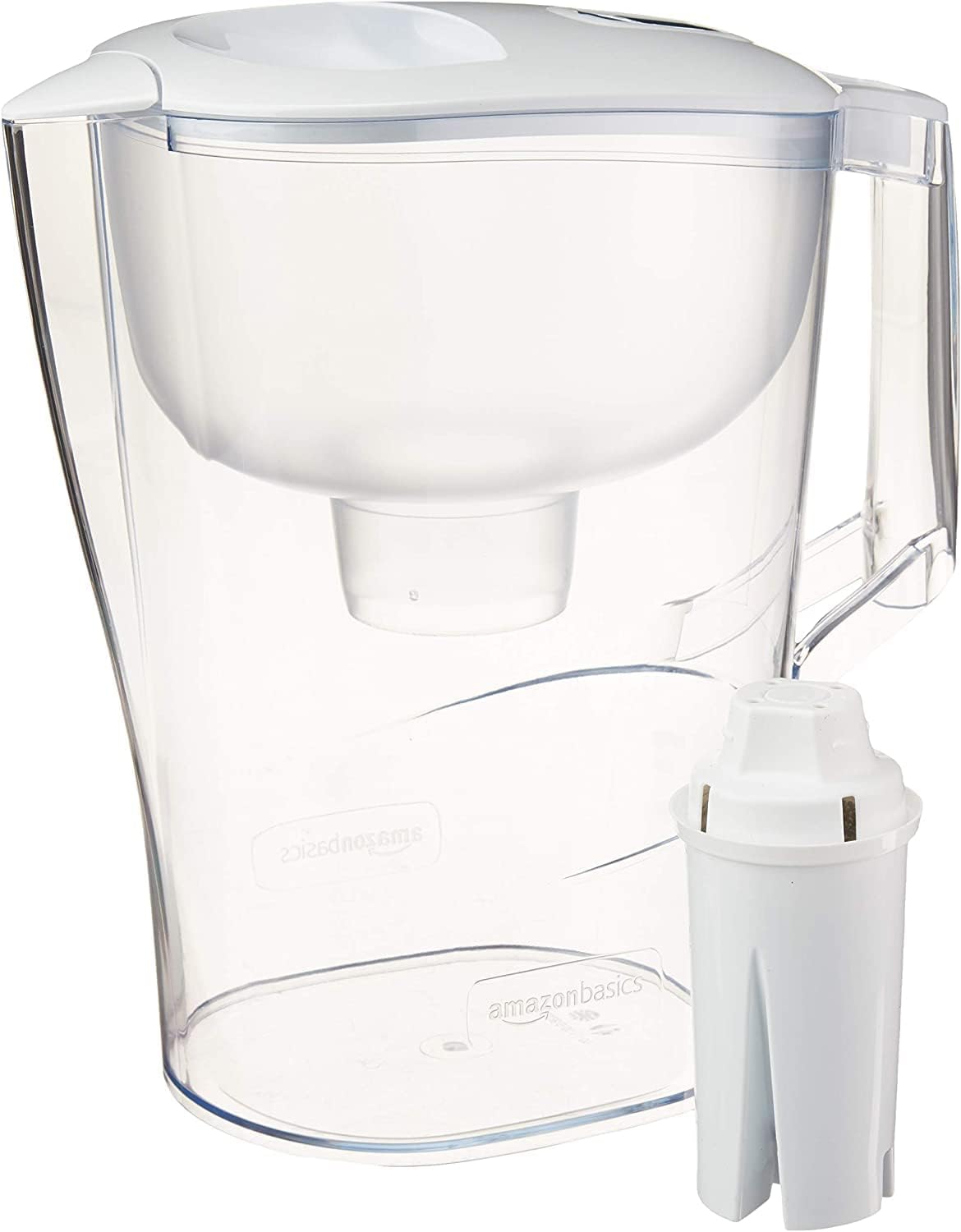 10-Cup Water Pitcher with Filter, Compatible with Brita, 1 Pack, White