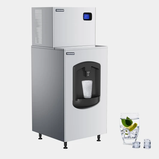 PAKROMAN 22' Air Cooling Commercial Ice Maker Machine, 350LBS per Day, 180LBS Ice Bin Dispenser, ETL&NSF Certified (600LBS/24H)