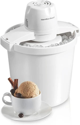Electric Automatic Ice Cream Maker & Frozen Yogurt Machine, Makes Custard, Sorbet, Gelato and Sherbet, 4 Quart, White (68330N)