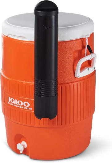 Sports Cooler Water Beverage Dispenser, Insulated 5 & 10 Gallon Water Cooler, Insulated Drink Dispenser with Spout, Portable Handwashing Stations 10 Gallon Bright Orange