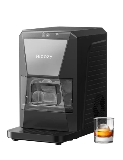 Clear Ice Ball Maker Countertop,Sphere Ice Maker with IcyGem Technology,2 Ice Balls in 60Mins,40 pcs/Day, Self-Cleaning Ice Machine with Ice Tong for Cocktails, Whiskey & Bourbon