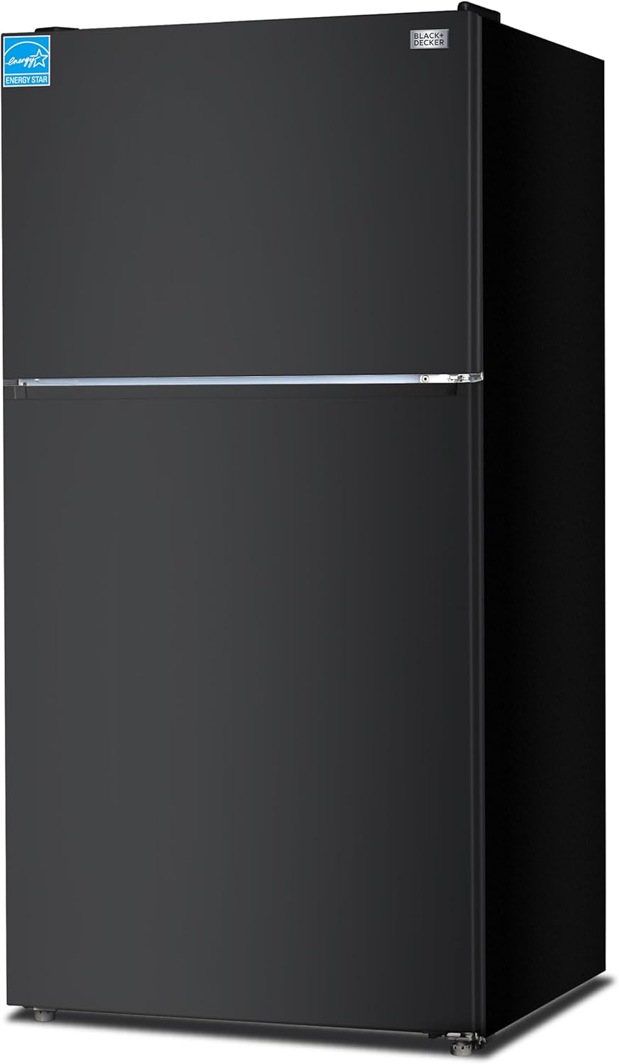 BLACK+DECKER 24 Cu - Ft - Top Mount Refrigerator with Ice Maker, 2-Door Refrigerator with Top Freezer, Freezer with Icemaker and Adjustable Temperature Control, ENERGY STAR, BR2400JIMB, Black With Ice Maker 24 Cu - Ft - Black