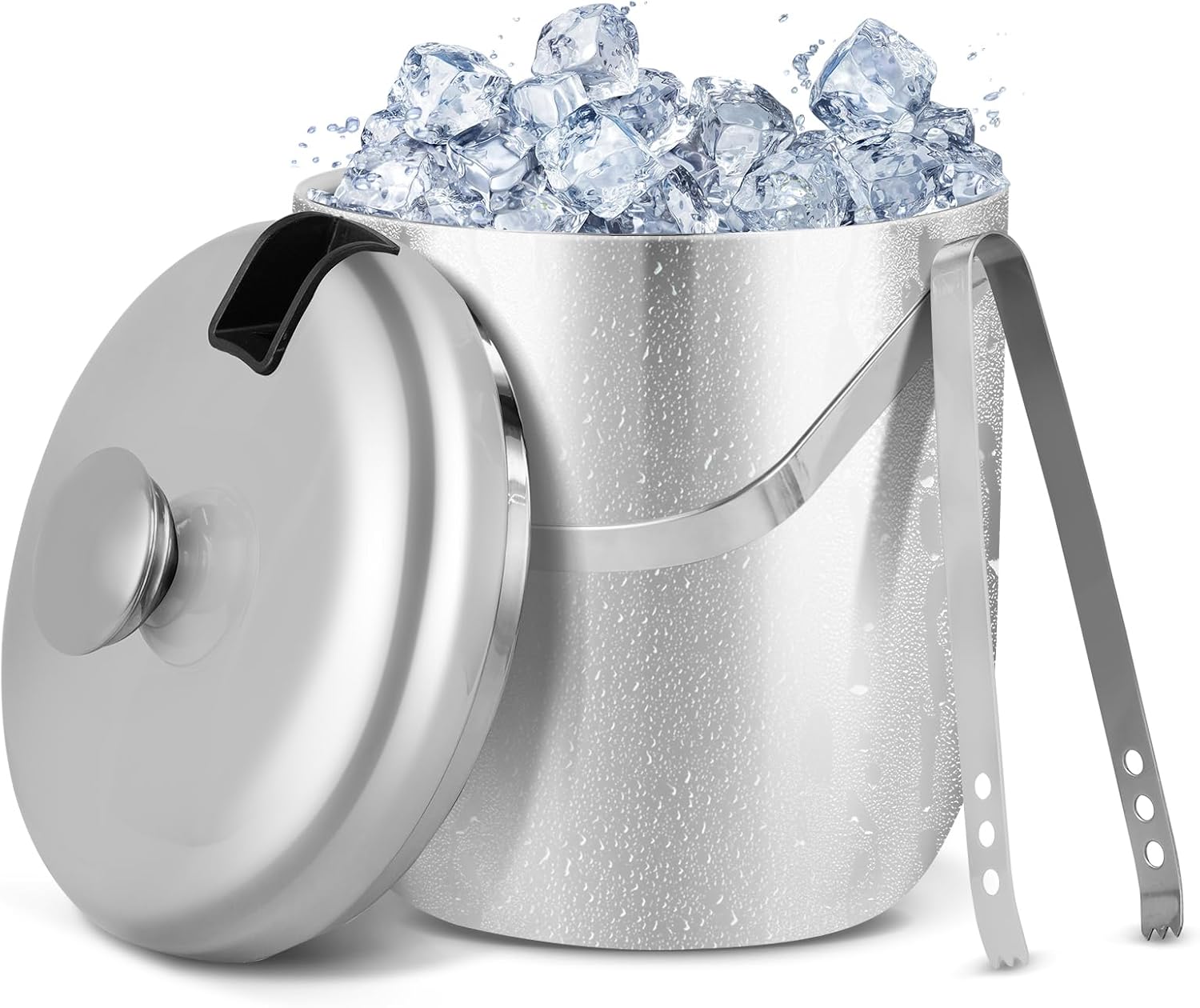 Double-Walled Stainless Steel Insulated Ice Bucket - [3L] ice buckets for parties with lid - Leakproof & Durable - Portable Cooler for Camping/Beach/BBQ