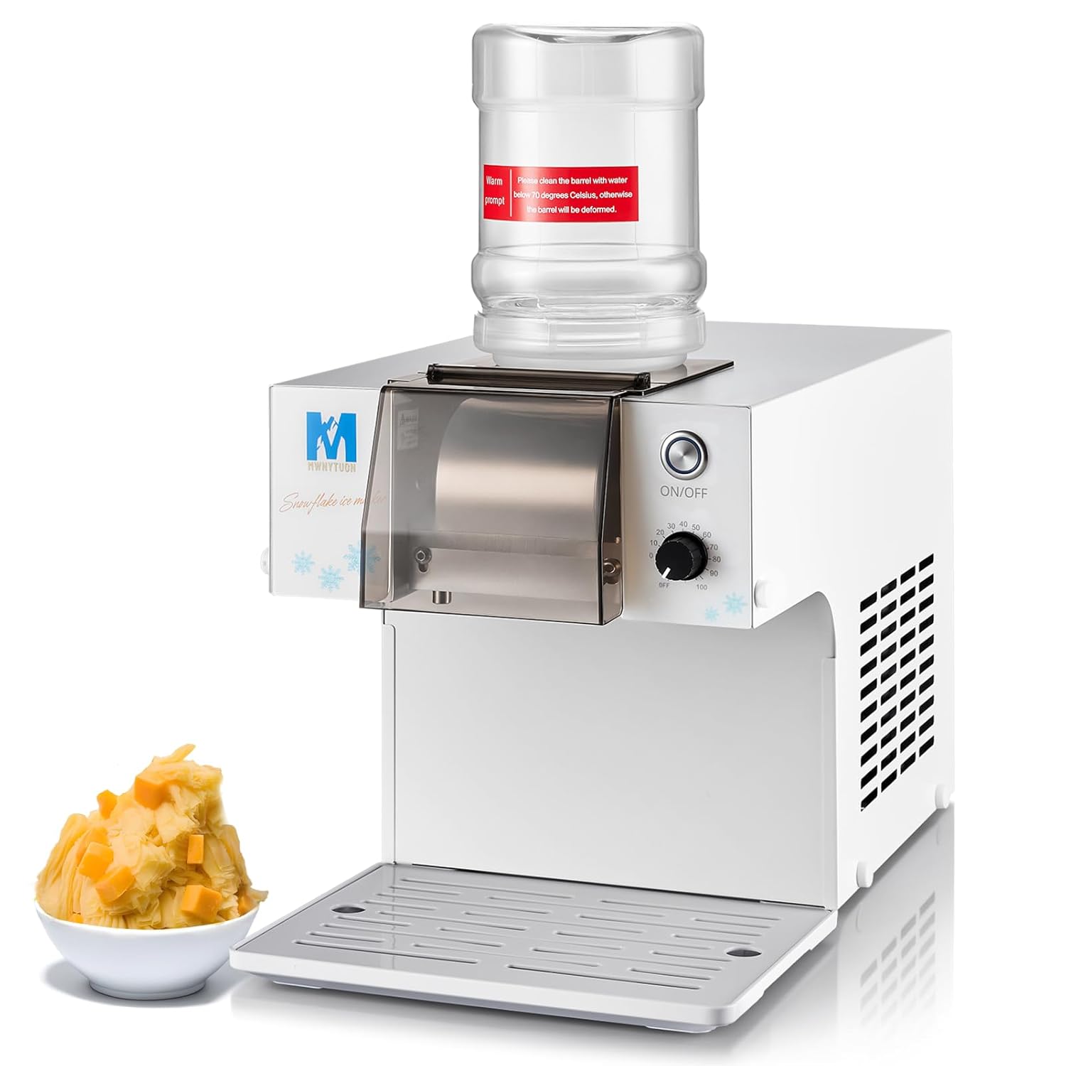 Snowflake Ice Machine,260W Shaved Ice Machine for Snowflake, Rapid Cooling, Food-Grade Stainless Steel Material, Snowflake Ice Maker for Kids/Homemade Ice Cream,Suitable for Party＆Homemade 1 260W Snowflake Ice Machine