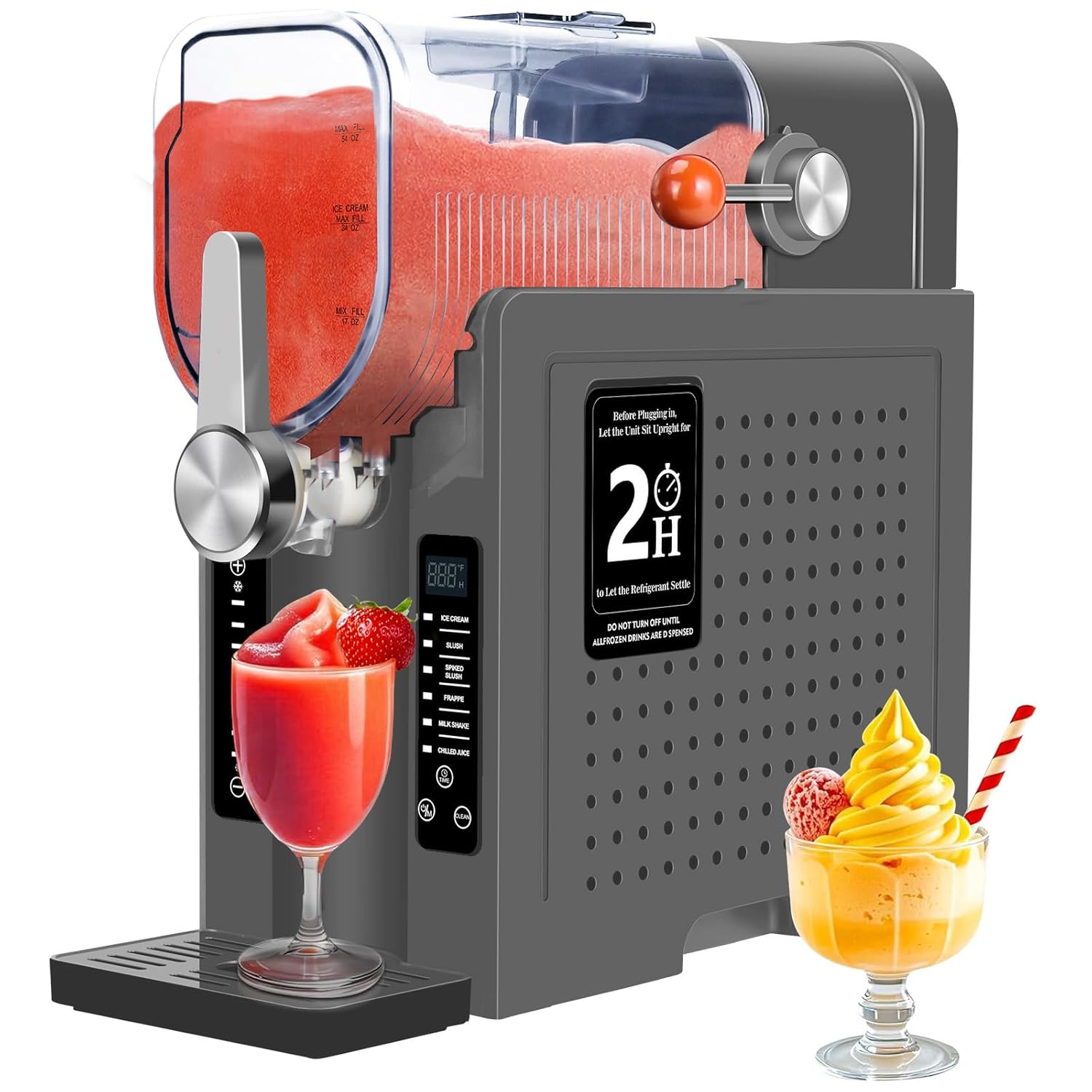 Slushie Machine, Frozen Drink Maker & Ice Cream Maker – 70 oz Slushy Machine for Home with 6 Preset Programs, Time Temp Display for Margaritas, Frappés, Milkshakes, Smoothies & Ice Cream
