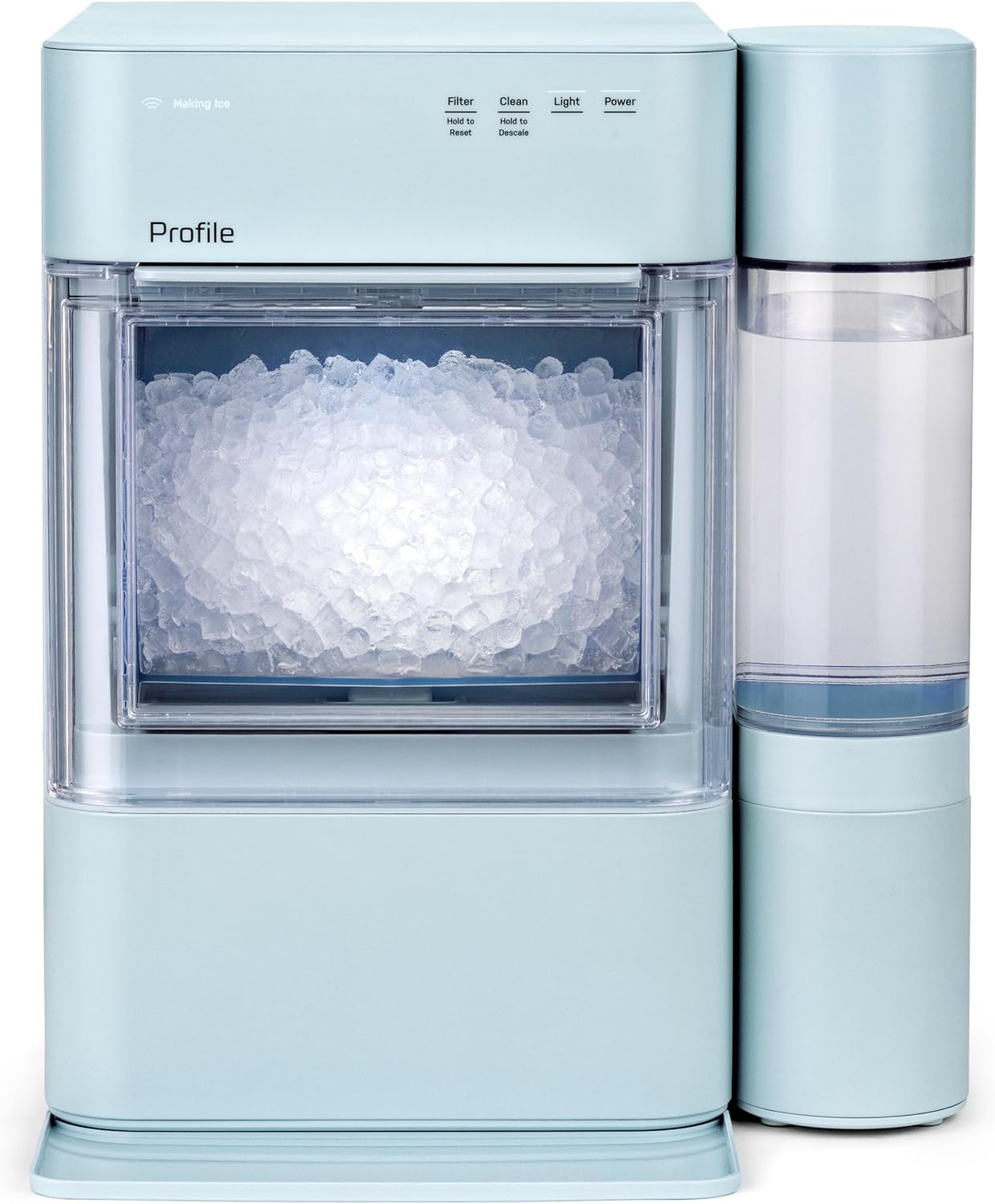 Profile Opal 2.0 XL with 1 Gallon Tank, Chewable Crunchable Countertop Nugget Ice Maker, Scoop Included, 38 lbs in 24 Hours, Pellet Ice Machine with WiFi & Smart Connected, Moonstone Blue