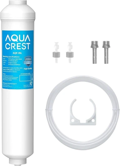 5 Years Capacity -Inline Water Filter for Refrigerator with 1/4-Inch Direct Connect Fittings, Idea for Ice Maker, RV, Refrigerator, RO System, In Line Water Line Filter, Reduces PFAS/PFOA White-Inline Water Filter-5,000 gallons