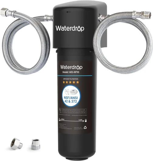 Waterdrop 10UA Système de Filtre à Eau Sous Évier, 30.000 Litres Système de Filtration d'Eau de Grande Capacité, Certifié NSF/ANSI 42, Réduit 99,99% le Plomb, le Chlore, le Mauvais Goût WD-10UA
