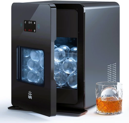 2'' Clear Ice Ball Maker – 4 Ice Spheres in 35min, 144 pcs/Day, Auto&Manual Fill, Fast Ice Machine with LCD Touch Panel, Self-Cleaning, Quiet Home & Bar Ice for Whiskey Bourbon Parties