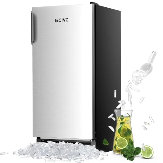 Under Counter Crescent Ice Maker Machine, 15'' W Drainless Built-in Ice Maker, 25 LBS/Day with 22 LBS Storage Bin, Perfect for Commercial Home Bar, No Drain 25 LBS/DAY 1