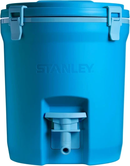 Adventure 2 Gallon Fast Flow Water Jug, Ice Water Dispenser, Insulated Beverage Cooler with Easy Pour Spigot and Latched Foam Lid Azure