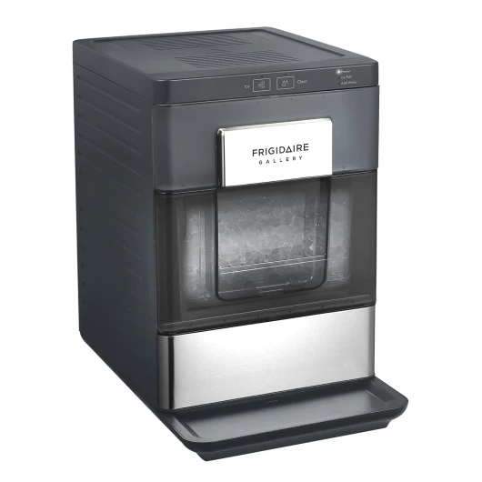 Gallery, 33 Lbs - Countertop Ice Maker, Nugget Shaped Ice, Stainless Steel Trim, Black
