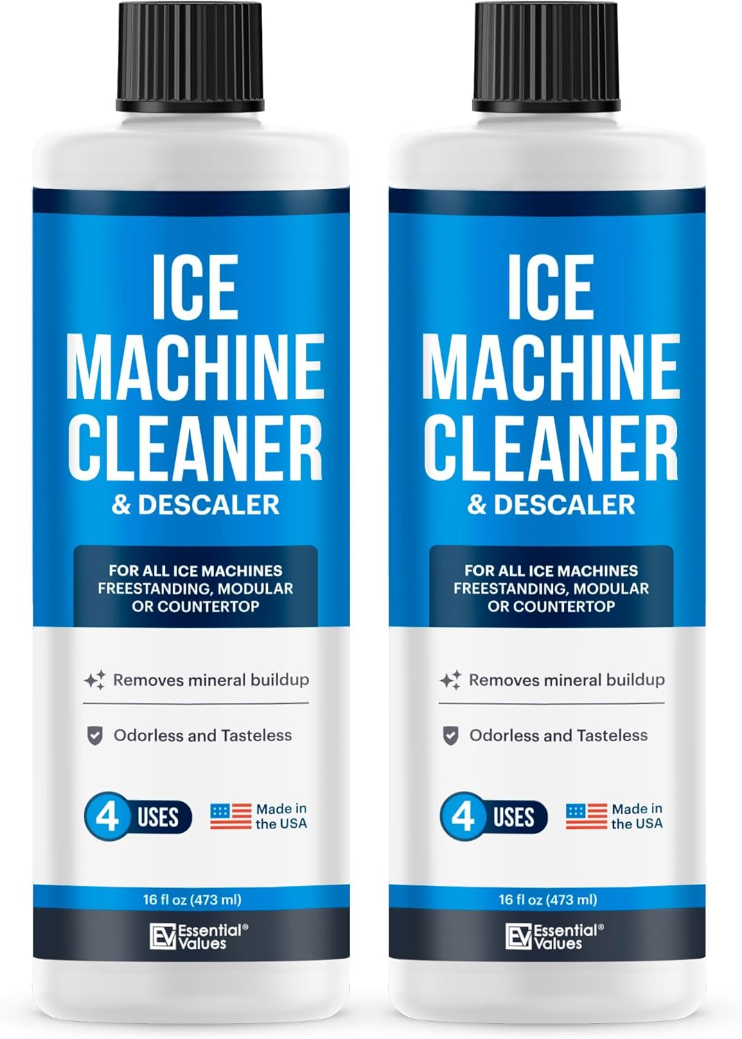 2-Pack Ice Machine Cleaner and Descaler 16 fl oz, Nickel Safe Descaler - Ice Maker Cleaner Compatible with All Major Brands (Scotsman, KitchenAid) Manufactured in USA 16 Fl Oz (Pack of 2)