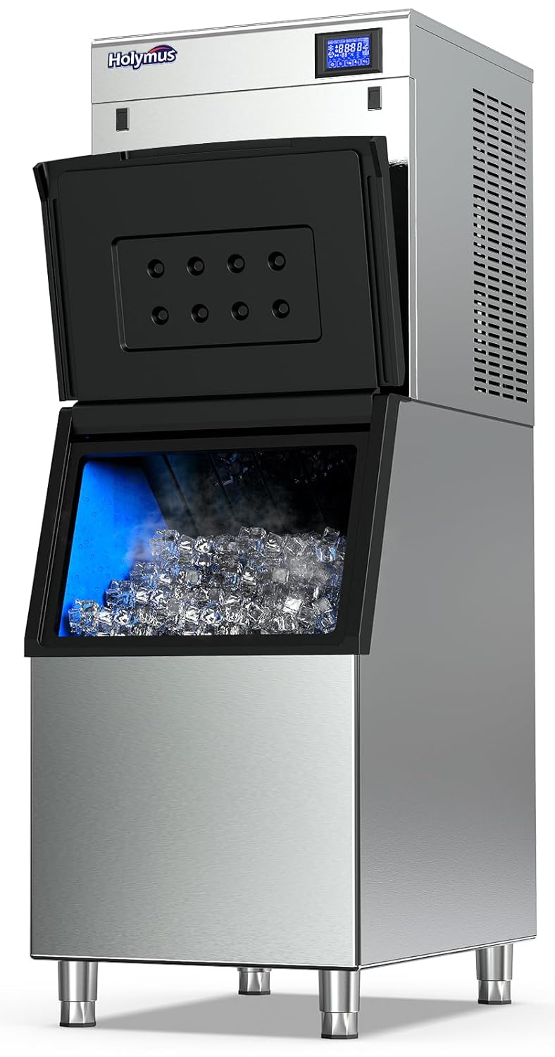 22" Commercial Nugget Ice Maker Machine 420LBS/24H with 350LBS Storage Bin, Nugget Ice Style, Air Cooled Powerfull Compressor, Industrial Nugget Ice Machine for Business 420LBS/24H - Nugget Ice