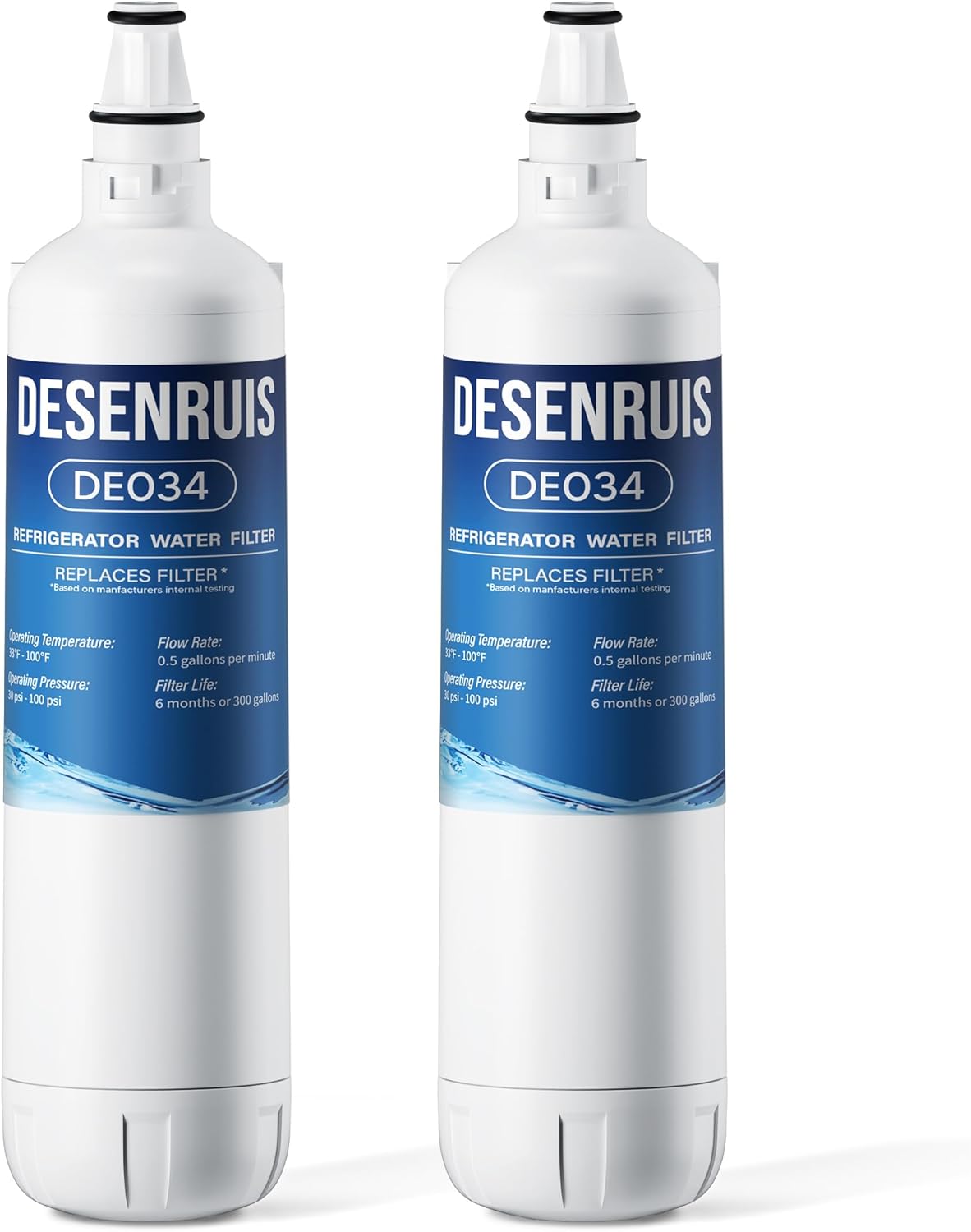 7012333 Compatible with Sub-Zero 7012333 Ice Maker Water Filter, Sub-ZeroUC-151, UC-15I, UC-15IO, UC-15IP, UC-15,UC-151P, Improves the Smell and Taste of Water, Pack of 2, By DESENRUIS