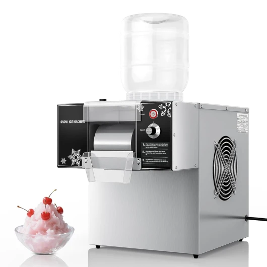 Snowflake Ice Machine, 176 LBS/24H Commercial Shaved Ice Machine, Rapid Cooling and 9 Adjustable Speed, Stainless Steel Snowflake Ice Maker for Home, Restaurant, Office, Party