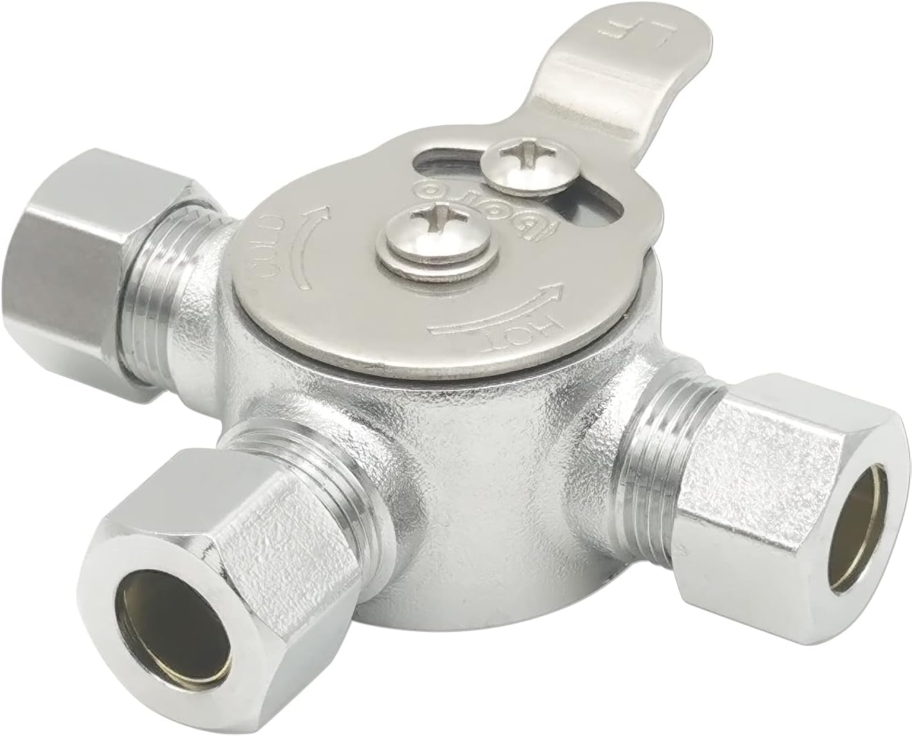 Mechanical Water Mixing Valve, 3/8" Compression Fittings on inlets and Outlet