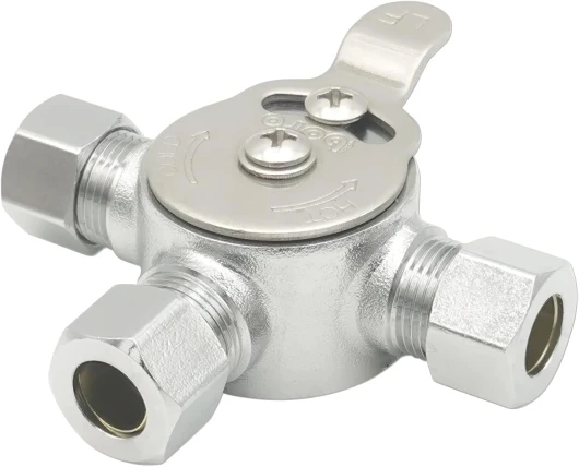 Mechanical Water Mixing Valve, 3/8" Compression Fittings on inlets and Outlet