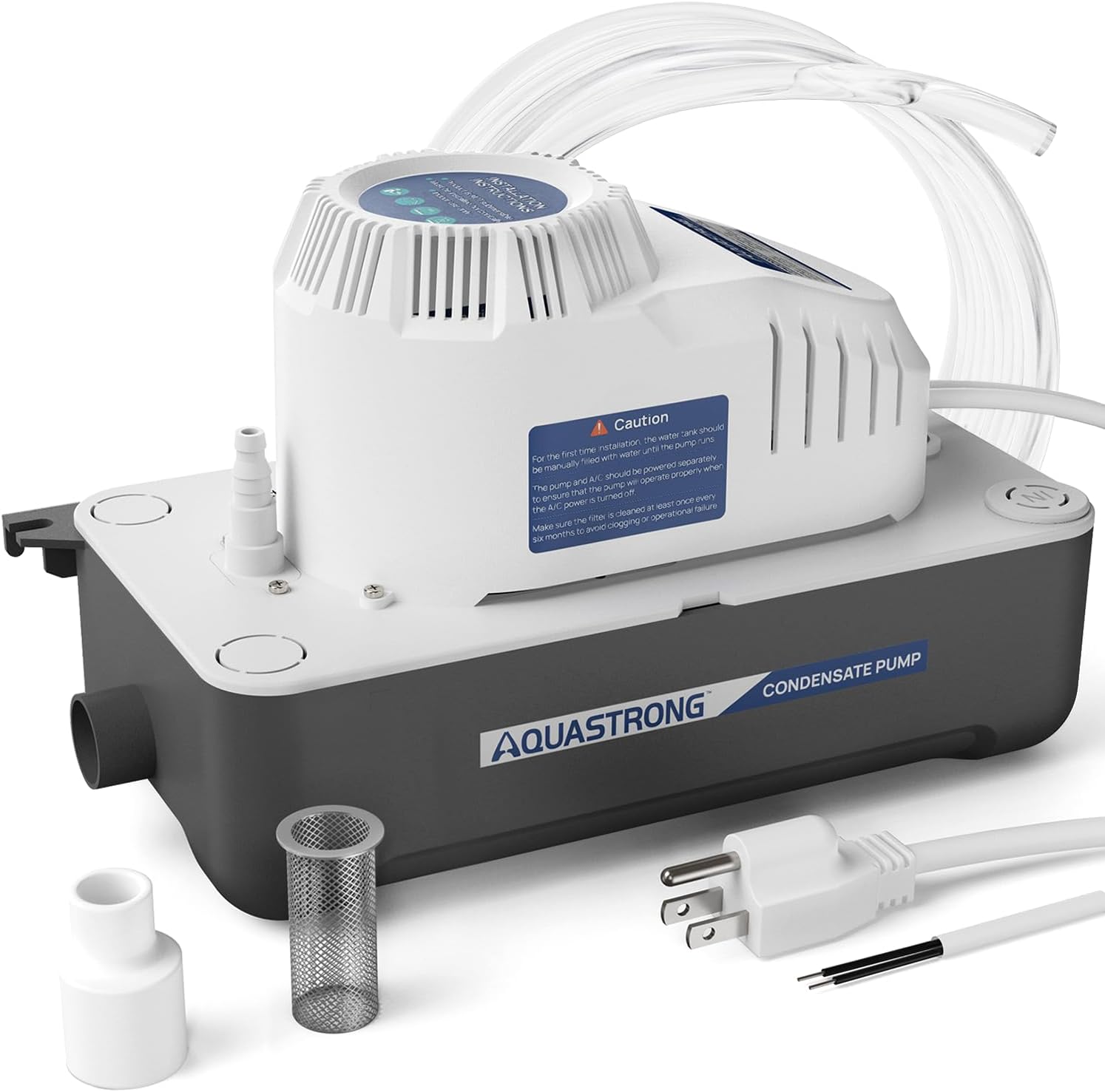 115V 70 GPH HVAC Condensate Pump, AC Condensate Remove Pump with Automatic Safety Switch & & 19.7ft Tubing for Air Conditioner, Furnace, Dehumidifier,Ice Maker,3.3' Power Cord Condensate Pump 70GPH with Tubing