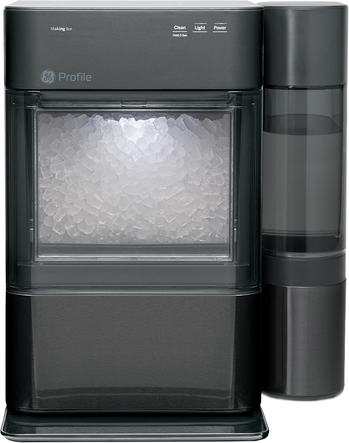 Profile Opal 2.0 XL with 1 Gallon Tank, Chewable Crunchable Countertop Nugget Ice Maker, Scoop Included, 38 lbs in 24 Hours, Pellet Ice Machine with WiFi & Smart Connected, Black Stainless Black Stainless Steel