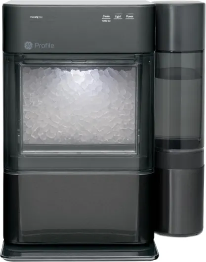 GE Profile Opal 2.0 XL with 1 Gallon Tank, Chewable Crunchable Countertop Nugget Ice Maker, Scoop Included, 38 lbs in 24 Hours, Pellet Ice Machine with WiFi & Smart Connected, Black Stainless Black Stainless Steel