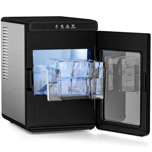 Clear Ice Cube Maker, 3 pcs in 25 mins, 150 pcs/Day, CrystalFlux Technology, Self-Cleaning, 24H Timer, Enhanced Insulation for Whiskey & Bourbon 150Pcs/24H Black 1