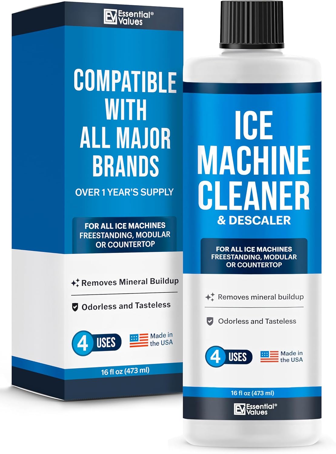 Ice Machine Cleaner and Descaler 16 fl oz - Ice Maker Cleaner and Descaler - Compatible with All Major Brands (Scotsman, KitchenAid, Affresh, Opal, Manitowoc) 16 Fl Oz (Pack of 1)