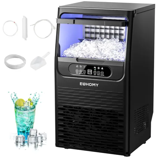 Commercial Ice Maker Machine,80lbs/24H,36 Ice Cubes in 8-12 Mins,Under Counter Ice Maker with Water Filter,12lbs Storage Capacity,Freestanding Ice Machine for Home/Bar/Cafe/Restaurant 80lbs/Cube