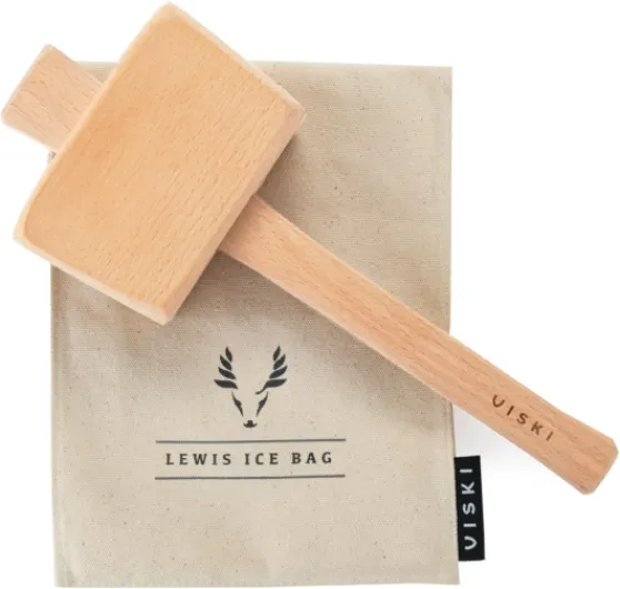 Professional Lewis Ice Bag and Mallet, Manual Ice Crusher, Ice Crushers for Home Use, Bartender Kit & Bar Tools Kitchen Accessory, 12"