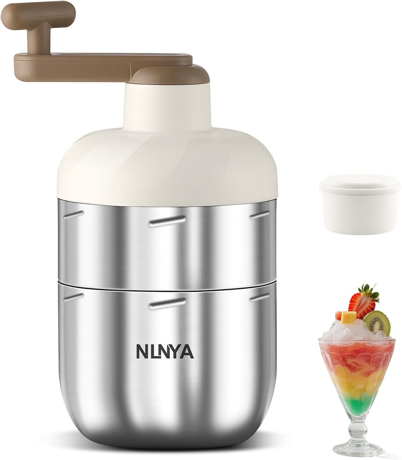 Ice Shaver and Snow Cone Machine - Premium Portable Ice Crusher and Shaved Ice Machine with Free Ice box - Large ice cup - Stainless steel,easy to clean,gift,Manual, no energy consumption