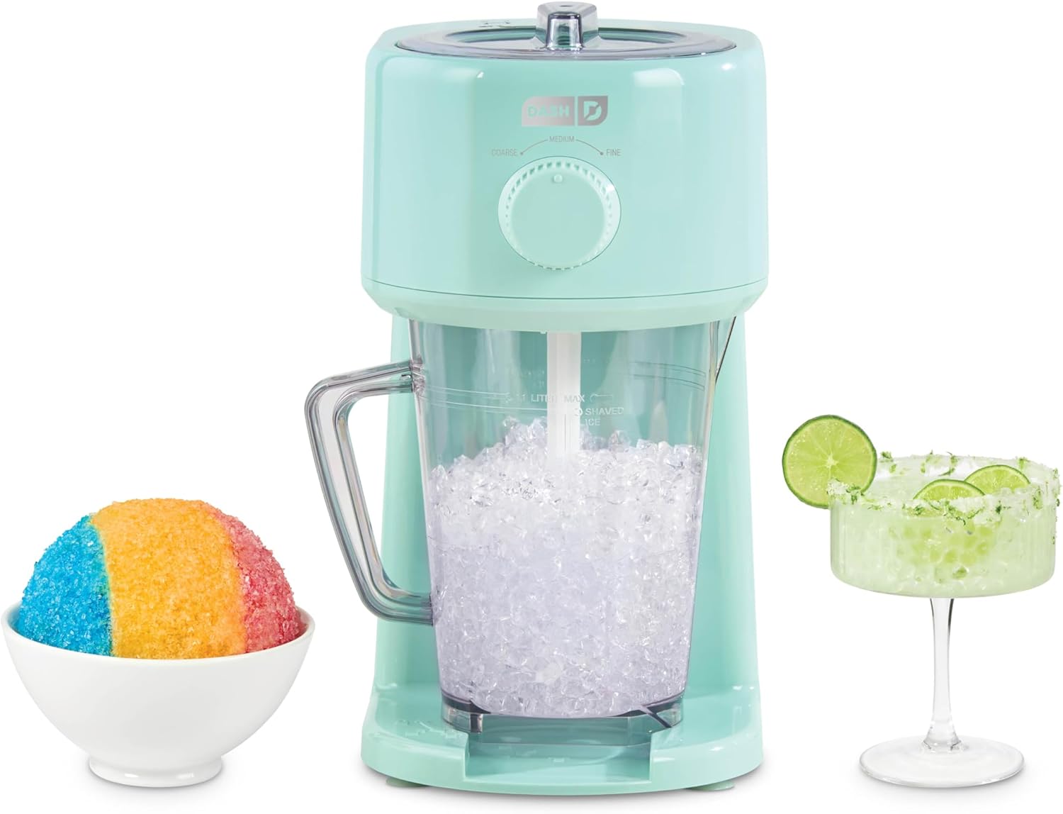 Deluxe Shaved Ice & Slushy Maker with Serving Pitcher, 1L, Multi-Purpose Ice Shaver Machine for Homemade Shaved Ice, Snow Cones, Slushies, Cocktails & More - Aqua Deluxe Shaved Ice Maker Aqua