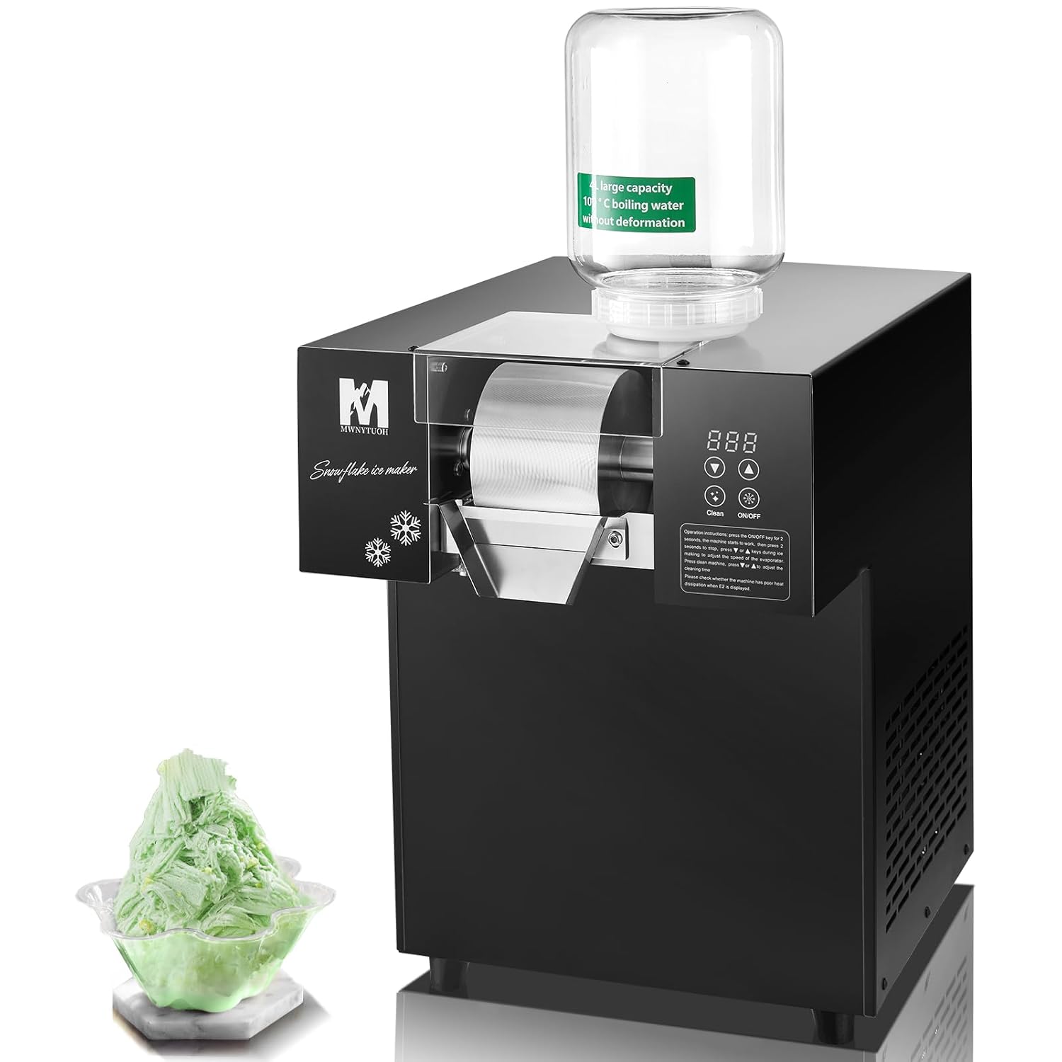 Snowflake Ice Machine, 485.0LBS/24H 1000W Shaved Ice Machine, Rapid Cooling, Food-Grade Stainless Steel Material, Snowflake Ice Maker for Dessert, Ice Cream, Suitable for Party＆Commercial Use 1 1000W Snowflake Ice Machine