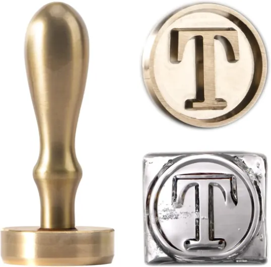 STAMTECH Custom Ice Cube Stamp - Custom Ice Stamp with Metal Handle Create Unique Ice Branding Stamp Design Perfect for Parties Events Everyday Drinks 1 inch