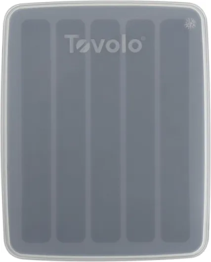 Water Bottle Ice Mold Tray (Charcoal) - Silicone Creates 5 Frozen Sticks for Sports, Soda, & Bottled Beverages/Reusable Maker with Lid for Stacking