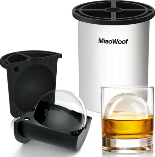 Clear Ice Cube Maker, 2.5 Inch Stainless Steel Crystal Large Clear Ice Ball Maker, Silicone Ice Cube Mold for Cocktails, Drinks & Bourbon, Whiskey Gifts for Men (1 Pack) 1 Pack White