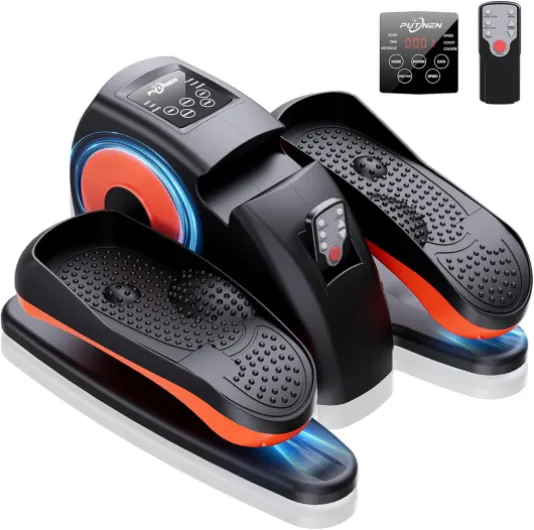 Under Desk Elliptical Machine, Electric Elliptical Leg Exerciser for Seniors with 12 Adjustable, Portable Quiet Elliptical Exercise Machine, Seated Pedal Exerciser with Remote Control Orange