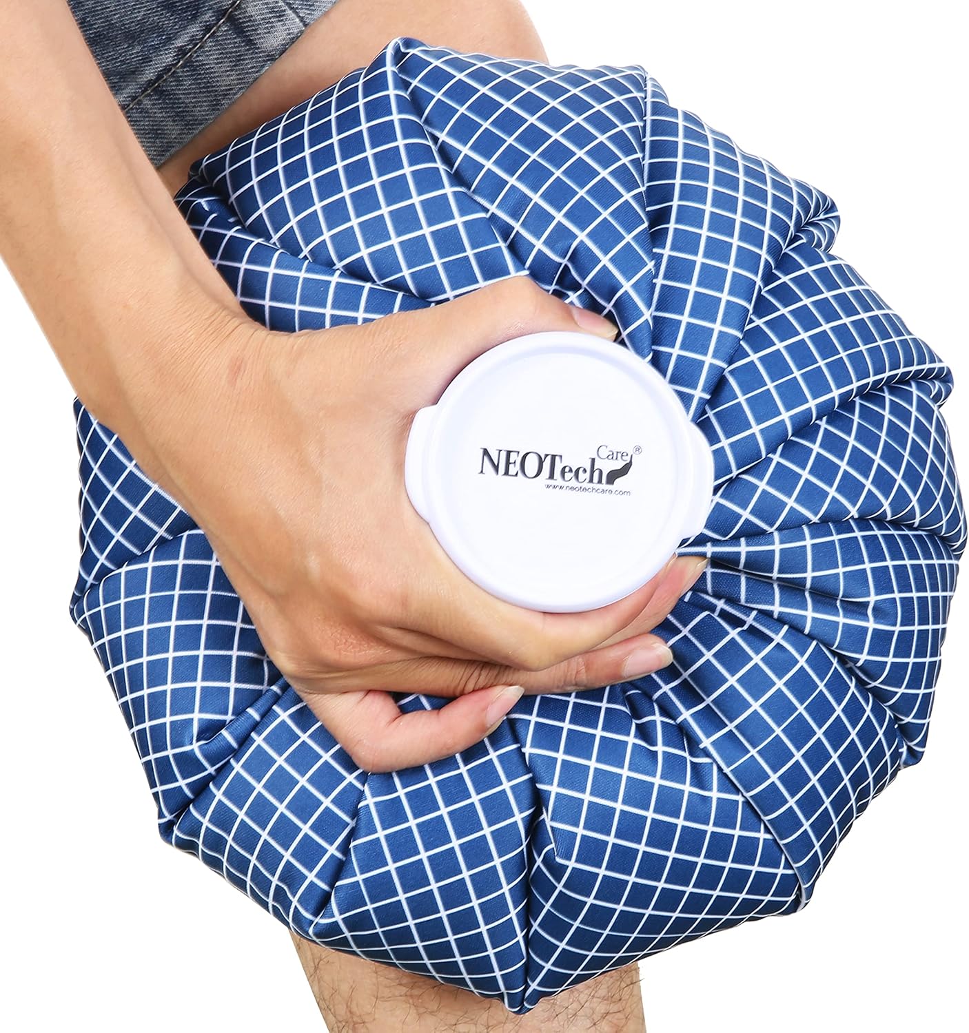 Ice Bag, Screw Top Fillable, Reusable (Blue Design, 11 inch) 11 Inch Blue