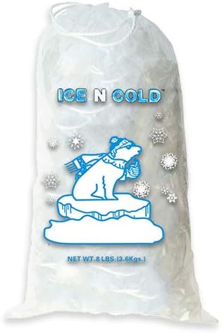 Ice Bags with Drawstring Closure - 8lb, 400ct/cs - 37 mic Thickness - Portable Storage and Freezer Keeper QTY: 400 8 lb