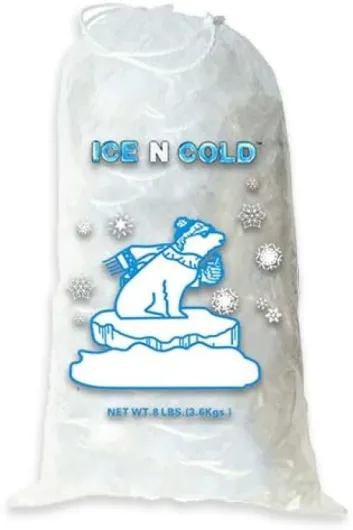 Ice Bags with Drawstring Closure - 8lb, 400ct/cs - 37 mic Thickness - Portable Storage and Freezer Keeper QTY: 400 8 lb